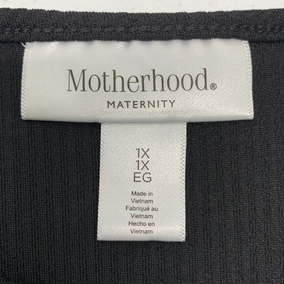 Motherhood Maternity sz 1X Shift Dress Short Sleeve Black Above Knee - Picture 5 of 7